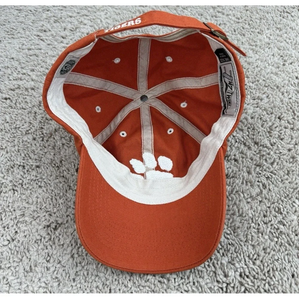 Clemson Tigers Hat '47 Twins Adjustable‎ Tiger Paw Logo Orange Football Dad Cap